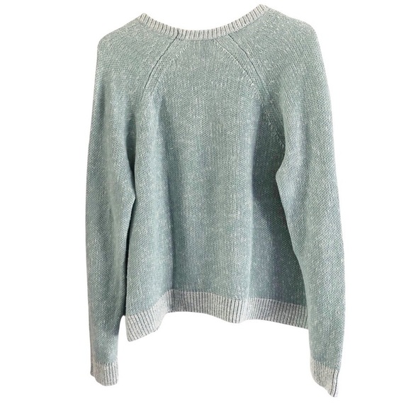 Eileen Fisher Pullover Crewneck Sweater Linen Cotton Blend Blue Heather Medium - Picture 6 of 13